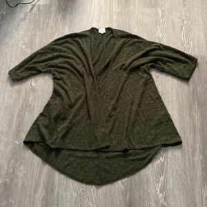 LuLaRoe Olive Green Open Cardigan with Half Sleeves